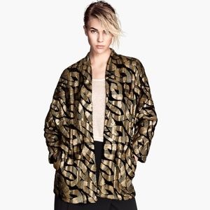 H&M Sequined Embroidered Metallic Cardigan Jacket